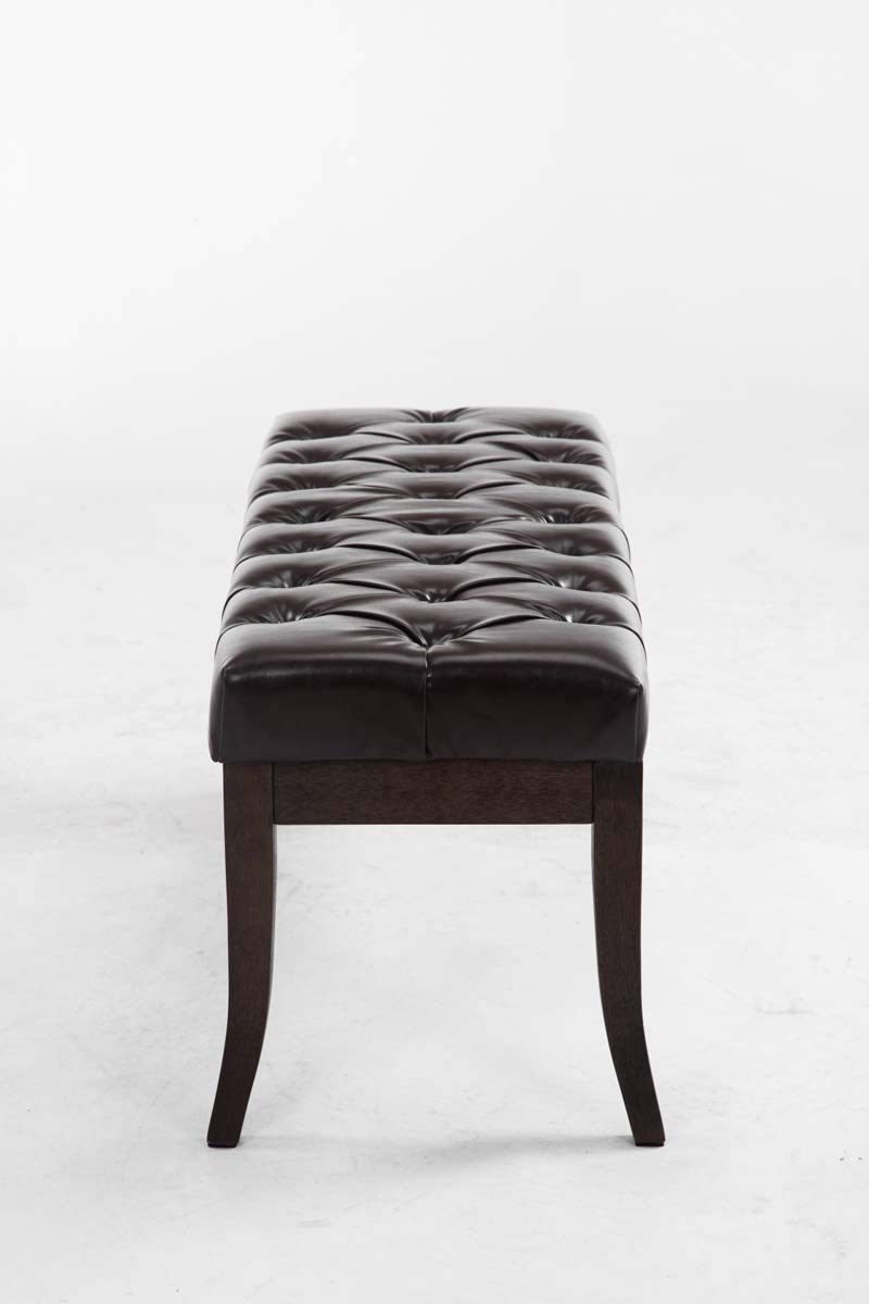 CLP Panca Chesterfield Ramses In Similpelle I Panchina Ingresso Imbottita Capitonné I Panchina Fondo Letto Telaio Legno Scuro, Colore:nero, Dimensione:100 cm