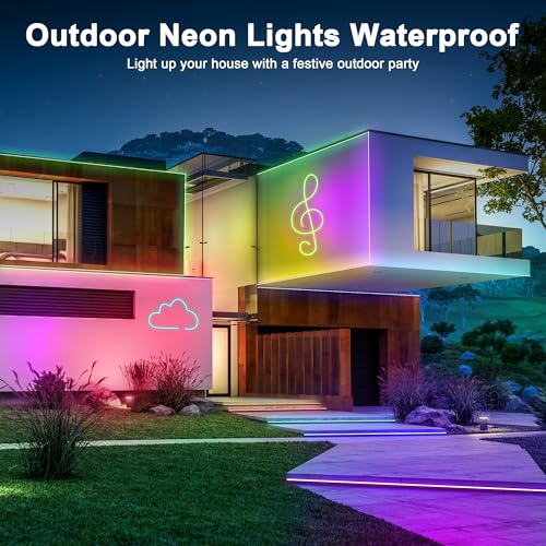Nexillumi 32.8Ft Neon Led Rope Lights Ip67 Waterproof Led Lights For Bedroom Flexible Led Light Strip With Remote And App Control Rgb Lighting Strip For Indoors Outdoors Bedroom Room Home Decor thumb #6