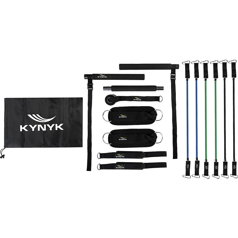 Image of Pilates Bar Kit with Resistance Bands for Full Body Workout | Portable Home Exercise Bar for Strength Training, Stretching, Core, Arms & Legs | Compact Design for Indoor & Travel Use