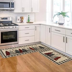 Artoid Mode Buffalo Plaid Xmas Tree Merry Christmas Kitchen Mats Set of 2, Winter Home Decor Low-Profile Kitchen Rugs for Floor - 17x29 and 17x47 Inch Artoid Mode Buffalo Plaid Xmas Tree Merry Christmas Kitchen Mats Set of 2 Winter Home Decor Low Profile Kitchen Rugs for Floor 17×29 and 17×47 Inch