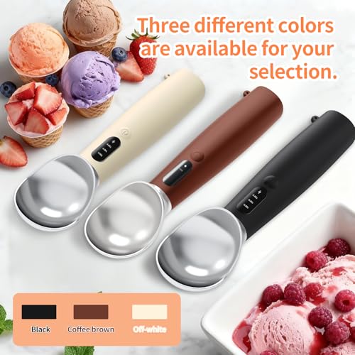 Heated Ice Cream Scoop Rechargeable, IP67 Waterproof Electric Warming Ice Cream Scooper with LED Display, Heats to 70°C for Hard Ice Cream, Easy for Seniors & Kids (Black) by Mangoin - Image 6