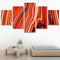 SIGNWIN 5 Panel Canvas Wall Art Modern Art Abstract Brushstroke Contemporary Edgy Mixed Media Multicolor for Home Decorations Ready to Hang - 60