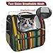 otnrnondcl Colorful Rainbow Vertical Stripe Cat Backpack Carrier, Pet Backpack for Dog Cat Puppy Kitty, Travel Carrier for Hiking Walking Outdoor Use