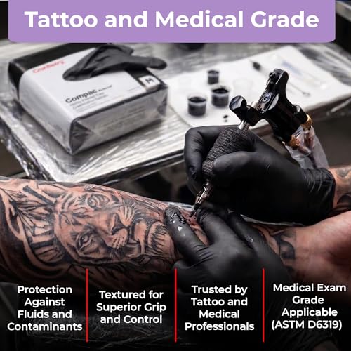 Image of Cranberry Compac Black Nitrile Gloves Disposable Latex Free - Powder Free Food Safe Dental Medical Cleaning & Tattoo Supplies