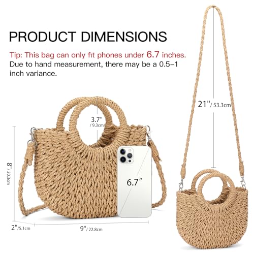 Image of RNIEGA Small Straw Crossbody Bag for Women Woven Summer Shoulder Phone Purse Beach Handbag for Vacation