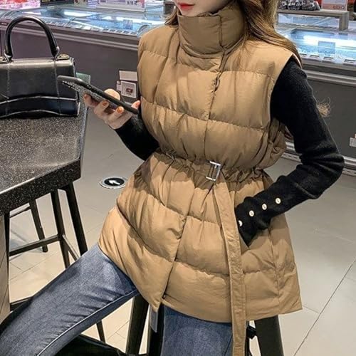 Women Zip Up Sleeveless Puffer Vest Lightweight Stand Collar Winter Warm Jackets Puffy Down Coats2