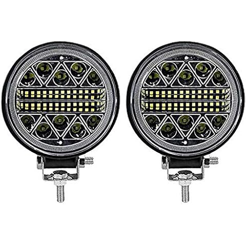 4" LED Round Fog Lights 126W Waterproof Spot Flood Light Pod Off Road Driving Roof for Jeep,SUV Truck, Hunters Cover