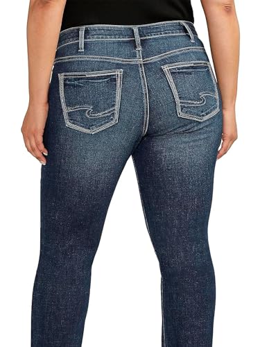 Silver Jeans Co. Women's Plus Size Britt Low Rise Curvy Fit Straight Leg Jeans3