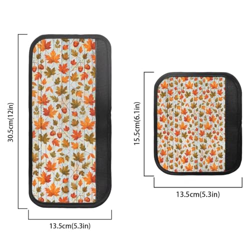 Image of Maple Leaf Refrigerator Door Handle Covers Washable Anti-Skid Kitchen Appliance Handle Covers Adjustable Handmade Fall Decor Protector for Fridge, Ovens, Dishwashers Gift for Holiday