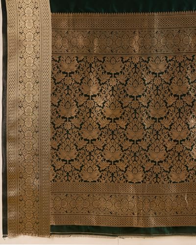 Image of SWORNOF Women's Silk Kanjivaram Kanchipuram Saree With Blouse Piece