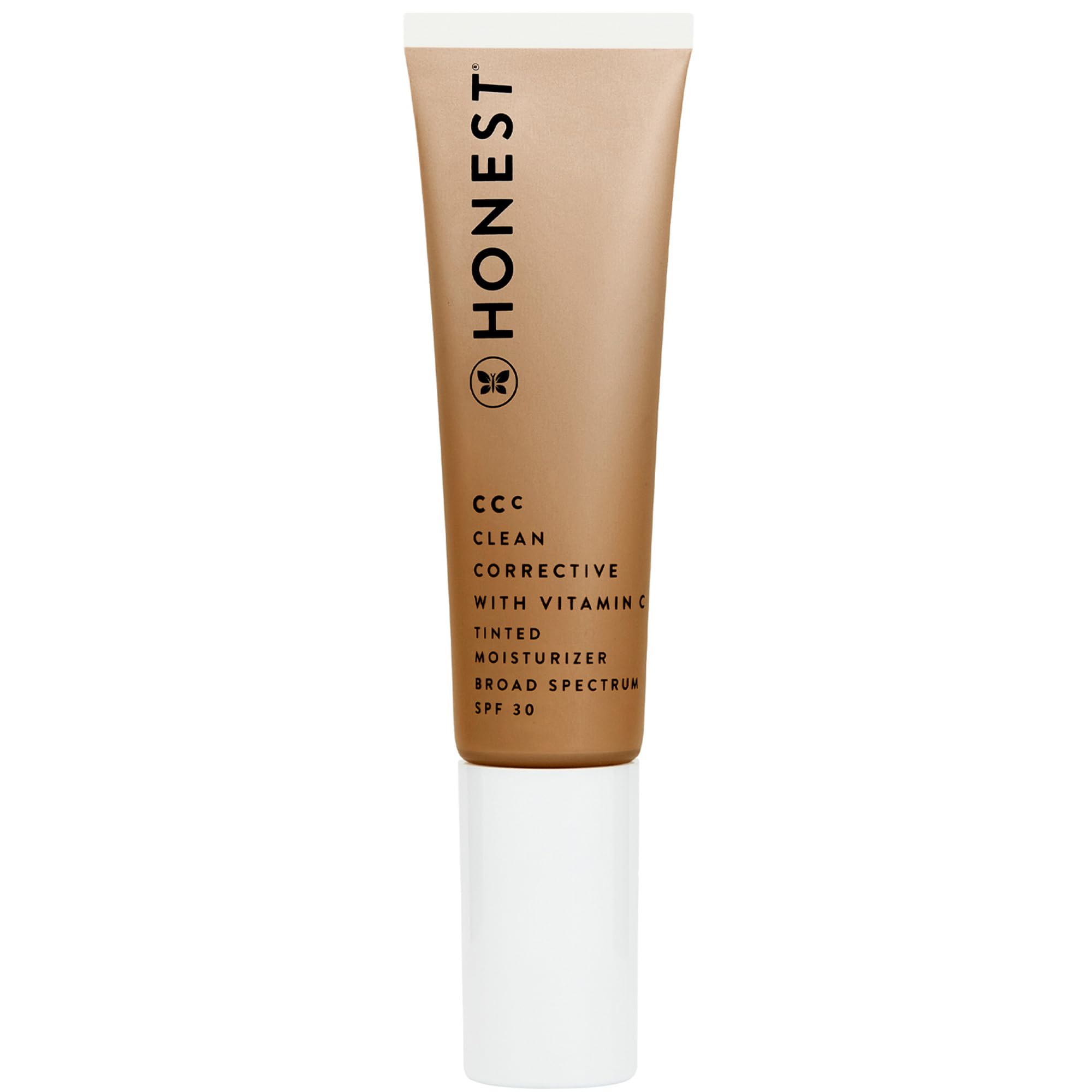 Honest Beauty CCC Clean Corrective with Vitamin C Tinted Moisturizer | Mineral SPF 30 | Vegan + Cruelty Free | Sahara Medium Deep, 1 fl oz
