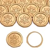 Aiviman Wachssiegel-Aufkleber, Weihnachtsschneeflocken, goldfarben, selbstklebend, ideal für Geschenkverpackungen, Geburtstagspartys, Kartenumschläge, Weihnachtsdekoration, 30 Stück