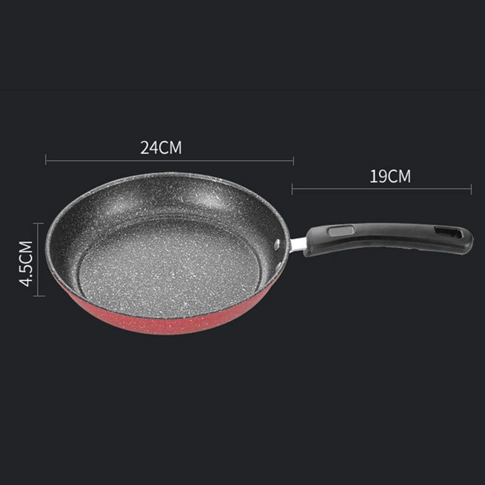 Wok Pan Cookware Set Non-Stick Wok Soup Pot Frying Pan Three-Piece Cooker Gas Stove Home Kitchen Cookware Combination for Cooking Frying (Color : Black Size : Free Size) (Black Free size)