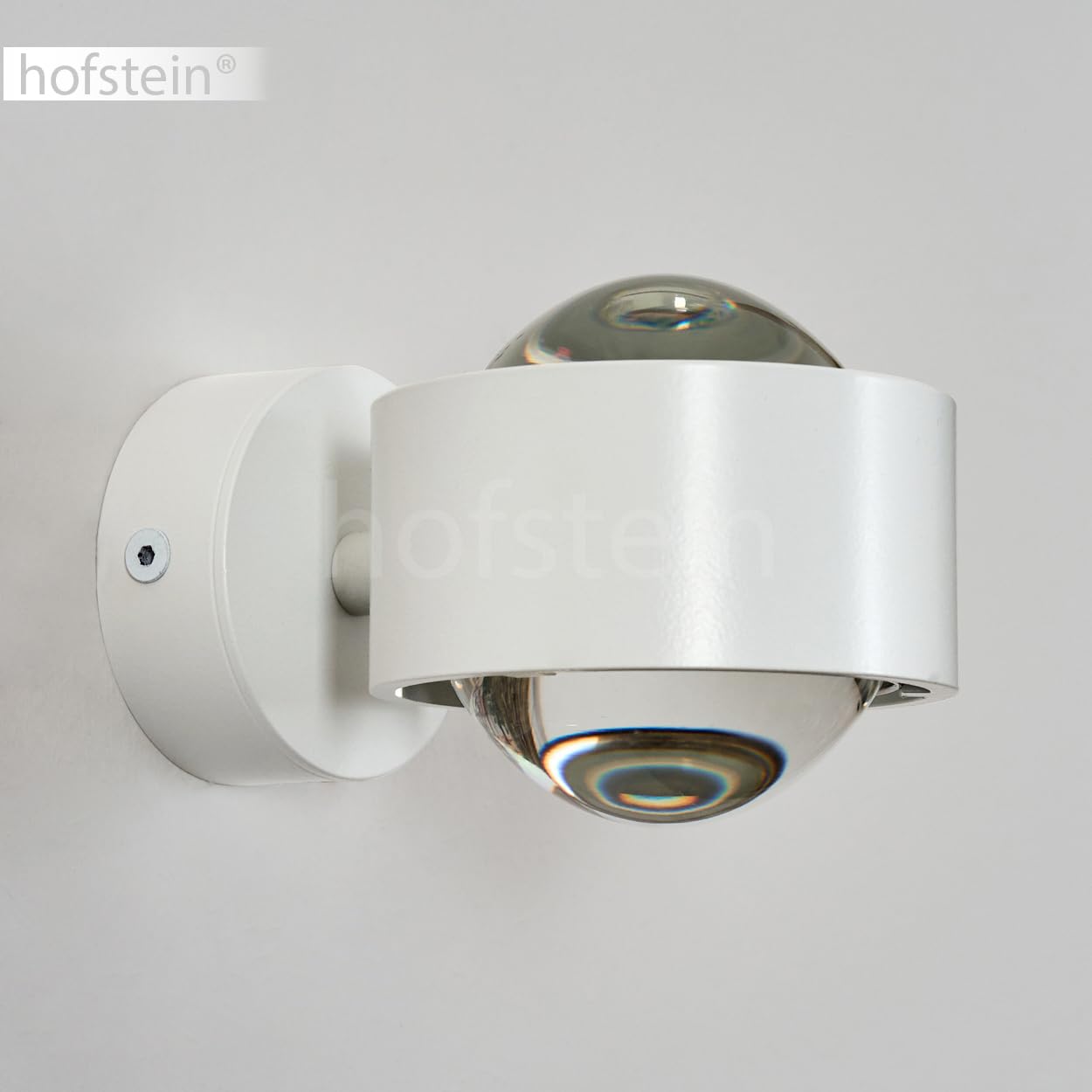 Wandleuchte Sapri, moderner Wandstrahler aus Metall/Glas in Weiß/Klar, Wandspot mit tollem Lichteffekt, Up&Down Leuchte, 1 x G9, ohne Leuchtmittel
