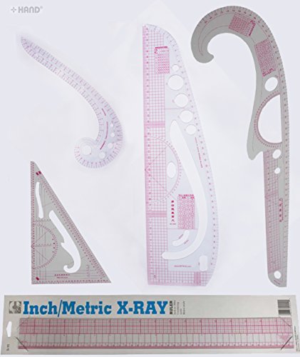 Règle de gradation inch et métrique lot de 5 accessoires de traçage courbe et droite de mode