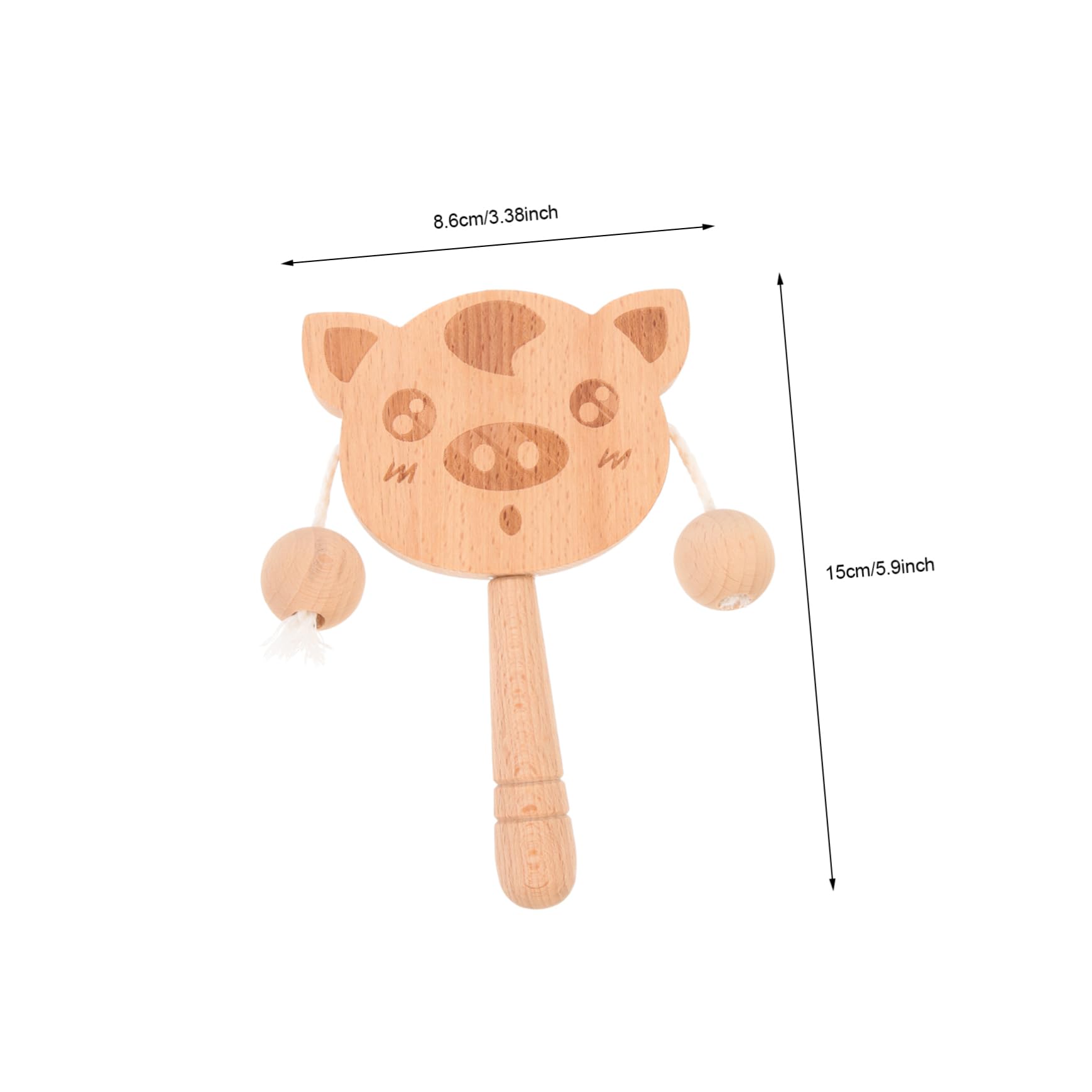 Yardwe Cartoon Shaking Drum Educational for Lightweight Rattle Drum for Cognitive Development and Auditory Stimulation for Indoor and Tiger Design