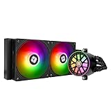 TR Aqua Elite 240 V6 ARGB Black-CPU Flüssigkeitskühler, effiziente PWM-gesteuerte Pumpe, für AM4/AM5, Intel LGA1150/1151/1200/2011/1851/1700, integrierter wassergekühlter Kühler, Schwarz