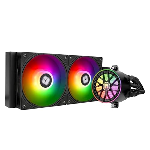 TR AQUA ELITE 240 V6 ARGB Black-CPU Liquid Cooler, Efficient PWM Controlled Pump,for AM4/AM5,Intel LGA1150/1151/1200/2011/1851/1700,Integrated Water-cooled Radiator-Black