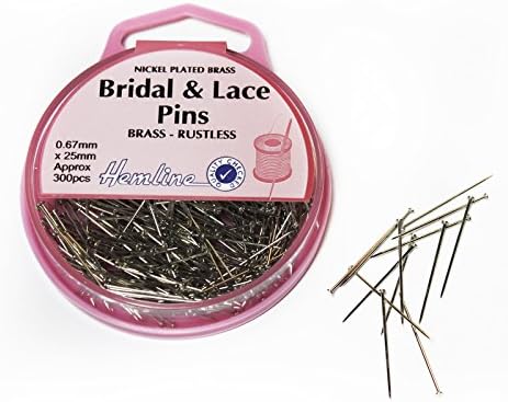 300 x Hemline Bridal & Lace Pins 0.67mm x 25mm