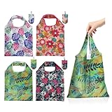 YZROHYI 4 Pezzi Borse Spesa Pieghevole 38x60 CM,Borsa Shopper Riutilizzabili,Sacchetti Spesa Pieghevoli,Borsa Shopping Bag,Sacchetti Della Spese,Tote Bag Portatile,Borse A Mano per La Spese Quotidiana