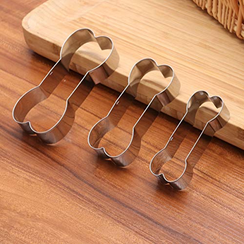 Conjunto de 3 peças de cortadores de biscoito em forma de osso da Cabilock, conjunto de cortadores d