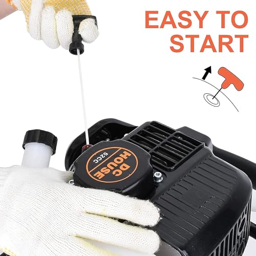 DC HOUSE Post Hole Digger, 52cc 1800W Gas Powered Earth Auger Earth Digger, Auger Post Hole Digger with Two Drill Bit 6" & 10" and Extension Rods, for Fence, Farmland and Garden, EPA Certified