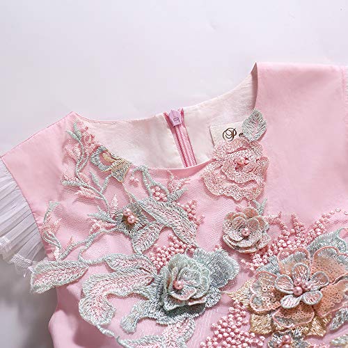 Pettigirl Girl Kids Summer Pink Lovely Sweet Floral Sundress Clothing Trendy Casual Ruffle Tutu Dress with Headpiece3