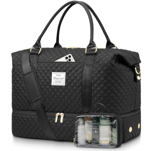 Womens Weekender Travel Overnight Bag: Carry On Bag with...