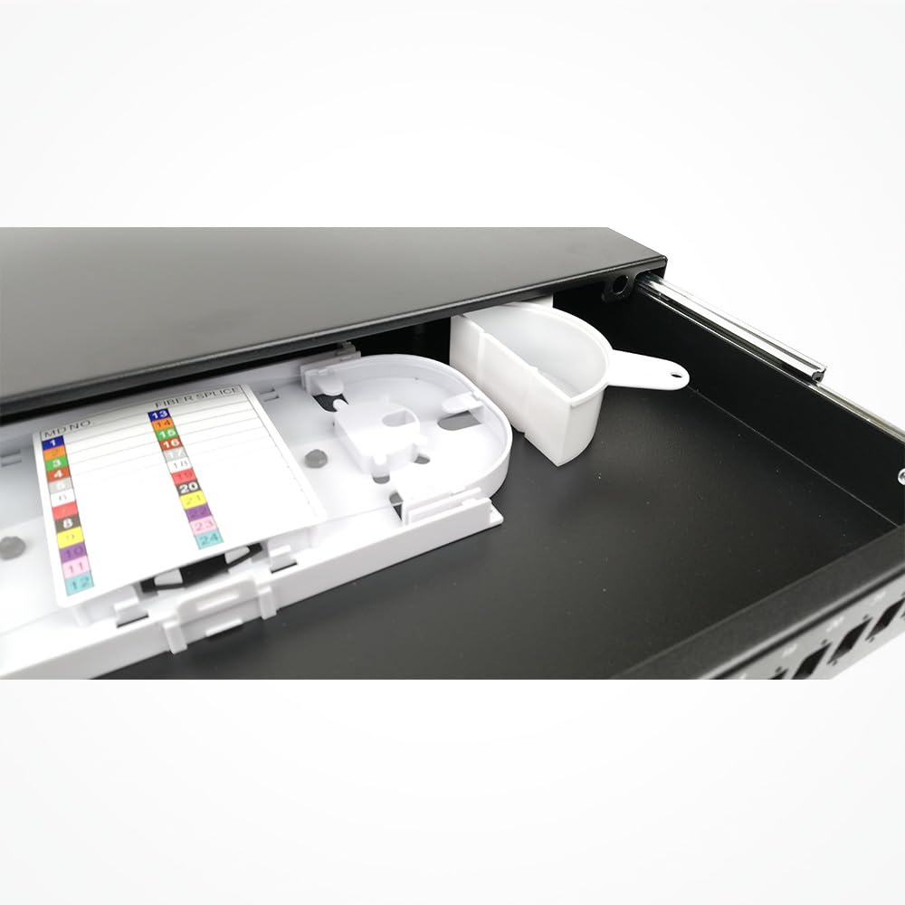 Silex | PatchPanel Fibra Óptica 1U para Rack 19” | Gestión Profesional de Redes FTTH y CPD | Incluye Frontal 24 Puertos SC y Portafusiones | Adaptadores SC No Incluidos | Uso Telecom