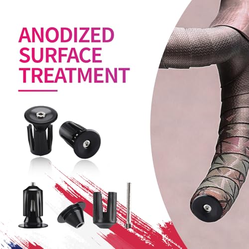 Image of 2 Pack Aluminum Bike Handlebar End Plugs Bike Bar End Grips Expanding Locking Bar End Caps for Drop Bars, Expandable Adjustable Locking End Caps
