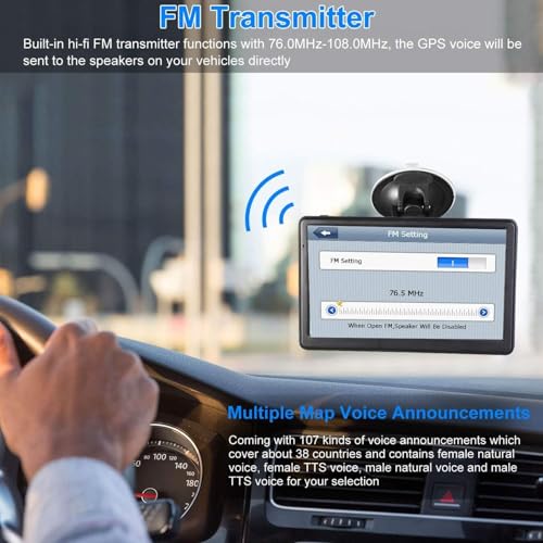 Navruf Gps Navigation For Car (7 Inch) Slimline Touch Screen Real Voice Direction ,Usa Edition 2024 (Free Lifetime Updates) Turn-By-Turn Voice And Lane Guidance thumb #3