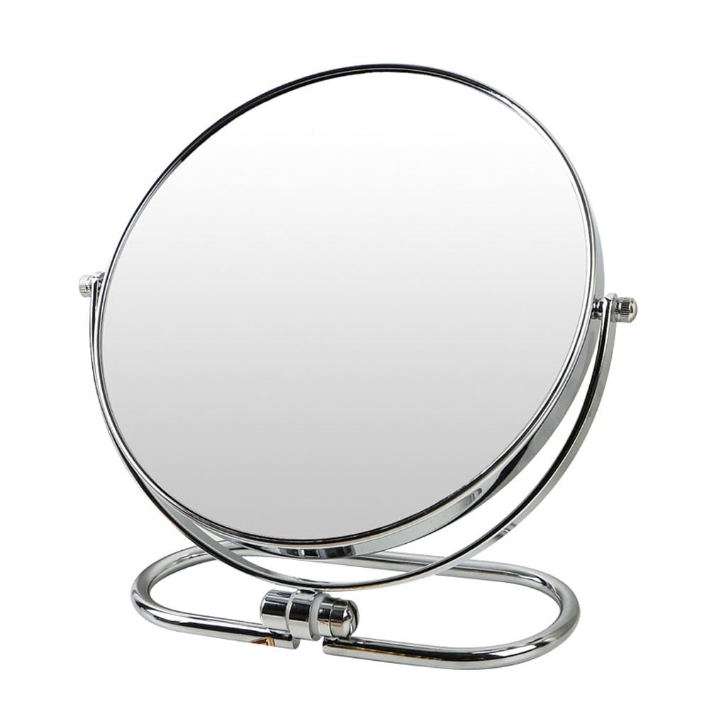 Hosoncovy Double-sided Rotatable Tabletop Mirror with Stand Desktop Mirror Wall Hanging Makeup Mirror Vanity Mirror Cosmetic Mirror Magnifying Mirror Handheld Mirror