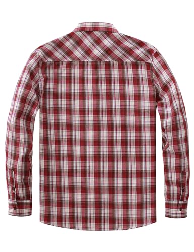 JOGAL Long Sleeve Shirts for Men Plaid Button Down Shirt Mens Casual Cotton Button Up Pocket Shirt3