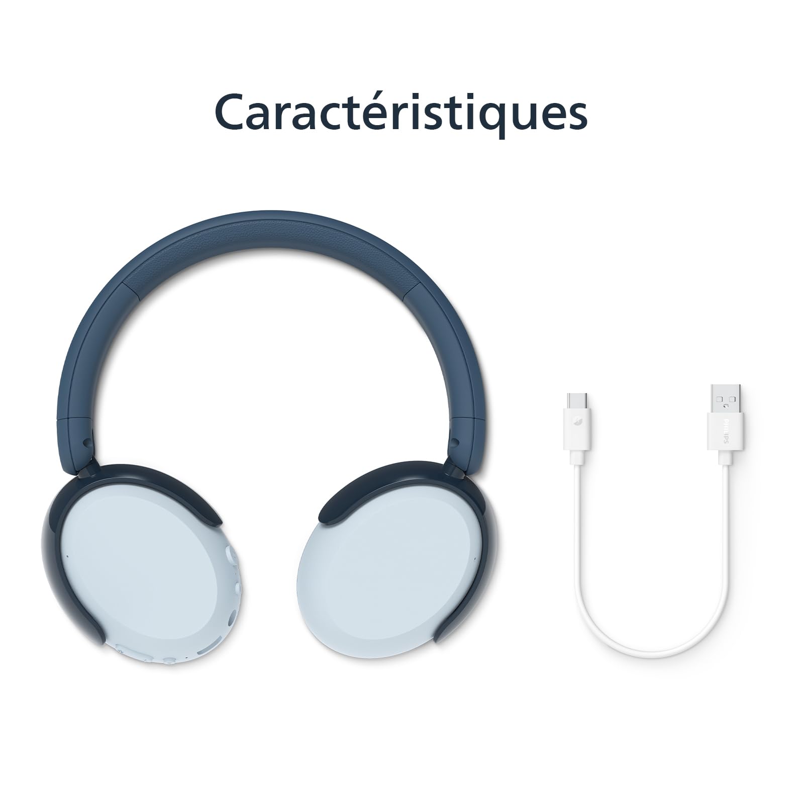 Philips TAK5500RT série 5500 Casque Supra-aural Pliable sans Fil Bluetooth 5.4 à réduction de Bruit pour Enfants, 34 Heures d’autonomie avec ANC, Volume limité, Partage Audio, câble USB-C Inclus
