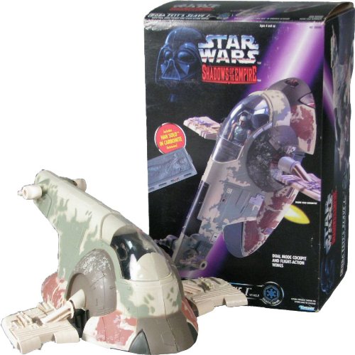 Star Wars Boba Fett's Slave I with Han Solo in Carbonite Shadows of the Empire toy