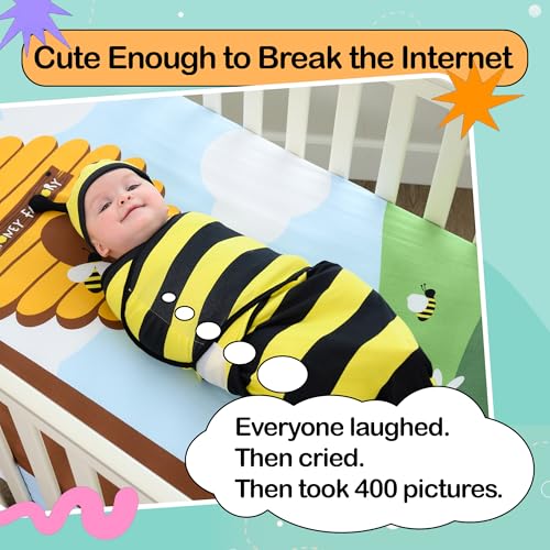Image of Cuddle Club Newborn Swaddle Gift Set - Includes Swaddle Blanket, Hat & Crib Sheet in Fun Styles - For Baby Boys & Girls