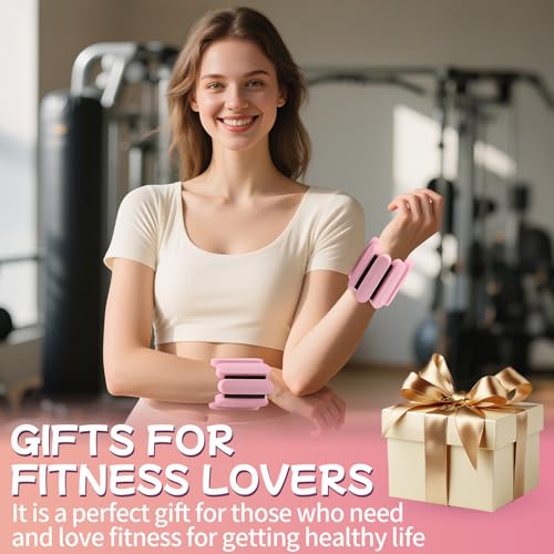 Image of Wrist Weights - Adjustable Ankle Wrist Weights for Women & Men - Set of Weighted Bangles 2 lbs (1 lb Each) | Arm and Leg Weights for Pilates, Yoga, Running & Walking