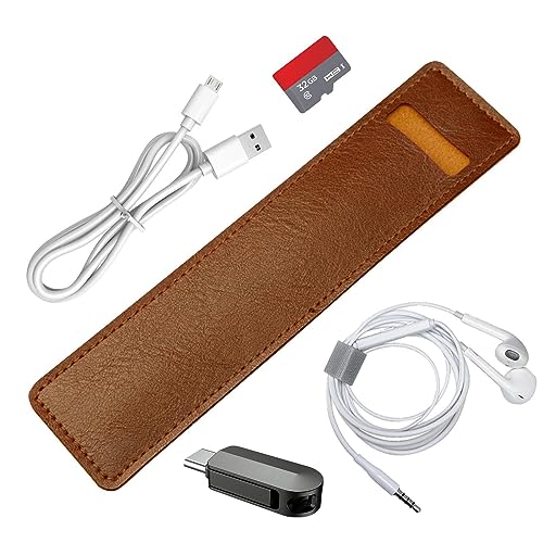 Stronrive Pochette à Crayons en Cuir,Poche pour stylos - Étui Transport pour Porte-Stylo Poche, Organisateur Housse Protection pour Stylet à Bille, Crayon Tactile