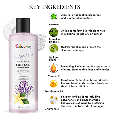 Kiddums Lavender & Vanilla Bubble Bath For Bath Tub | Aromatherapy Epsom Salt & Shea Butter Based Bubble Bath Soap | Luxury Baby Bath for Dry Skin | Kids Love - Image 4