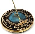 REDSKY TRADER Brass Sundial Grow Old with Me 10 inches Gift Idea for Parents, Grandparents, Friends, Couples, Sundial Gift, Garden Or Home Decor