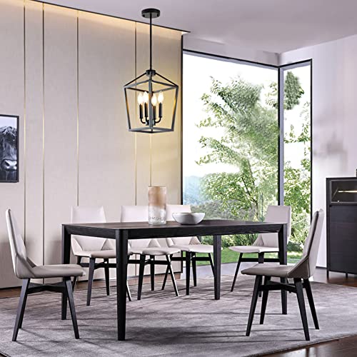 Bulbeats Pendant Light Fixtures,4-Light E12 Led Bulbs Dining Room Chandelier Ceiling Mount,Adjustable Height Lantern Ceiling Light For Entryway/Kitchen/Dinning Hall/Bedroom thumb #7