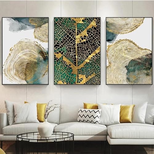 Toile d'art mural abstrait feuille et tronc motif nordique style moderne 80x110cm