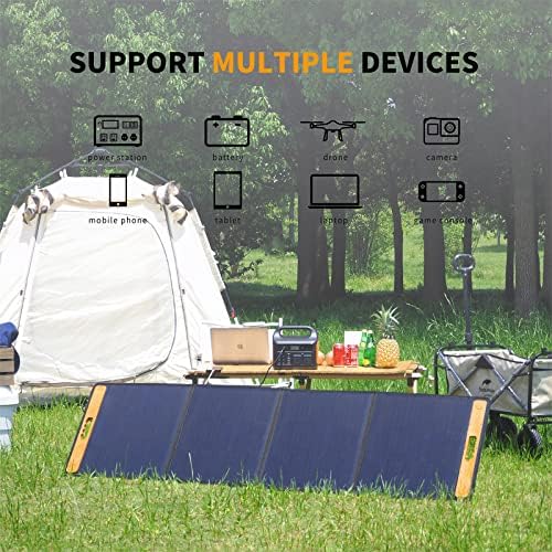 FIREFLY ENERGY Solar Panel Foldable 160W 12V Monocrystalline Solar Panel Kit with USB DC Output Portable Solar Panel Outdoor for Power Station Caravan RV Boat Camper Irregular Surface