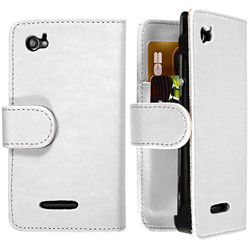 Seluxion - Housse Coque Etui Portefeuille pour Sony Xperia M Couleur Blanc