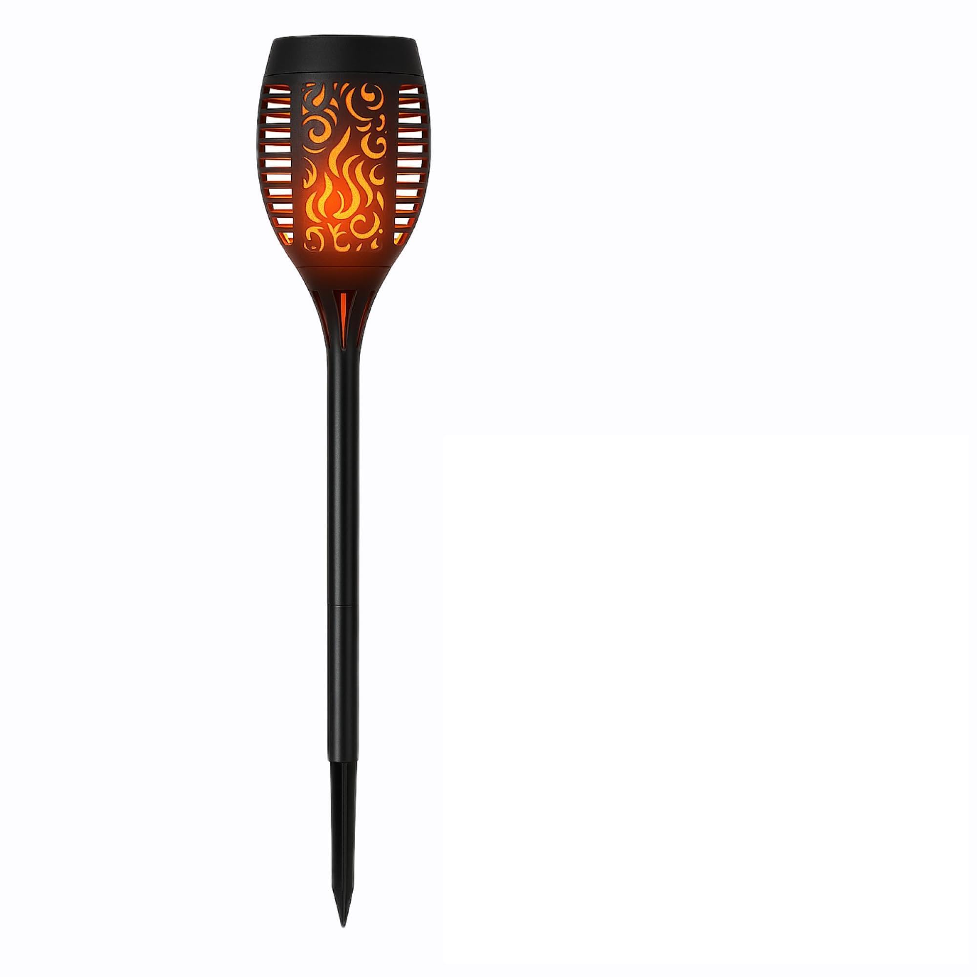 Status Brisbane Outdoor Dancing Flame Solar Light / 12 Centimeter Diameter with 51 LEDs / 72 Black Plastic Stake/Rechargeable Battery Included [Energy Class A]