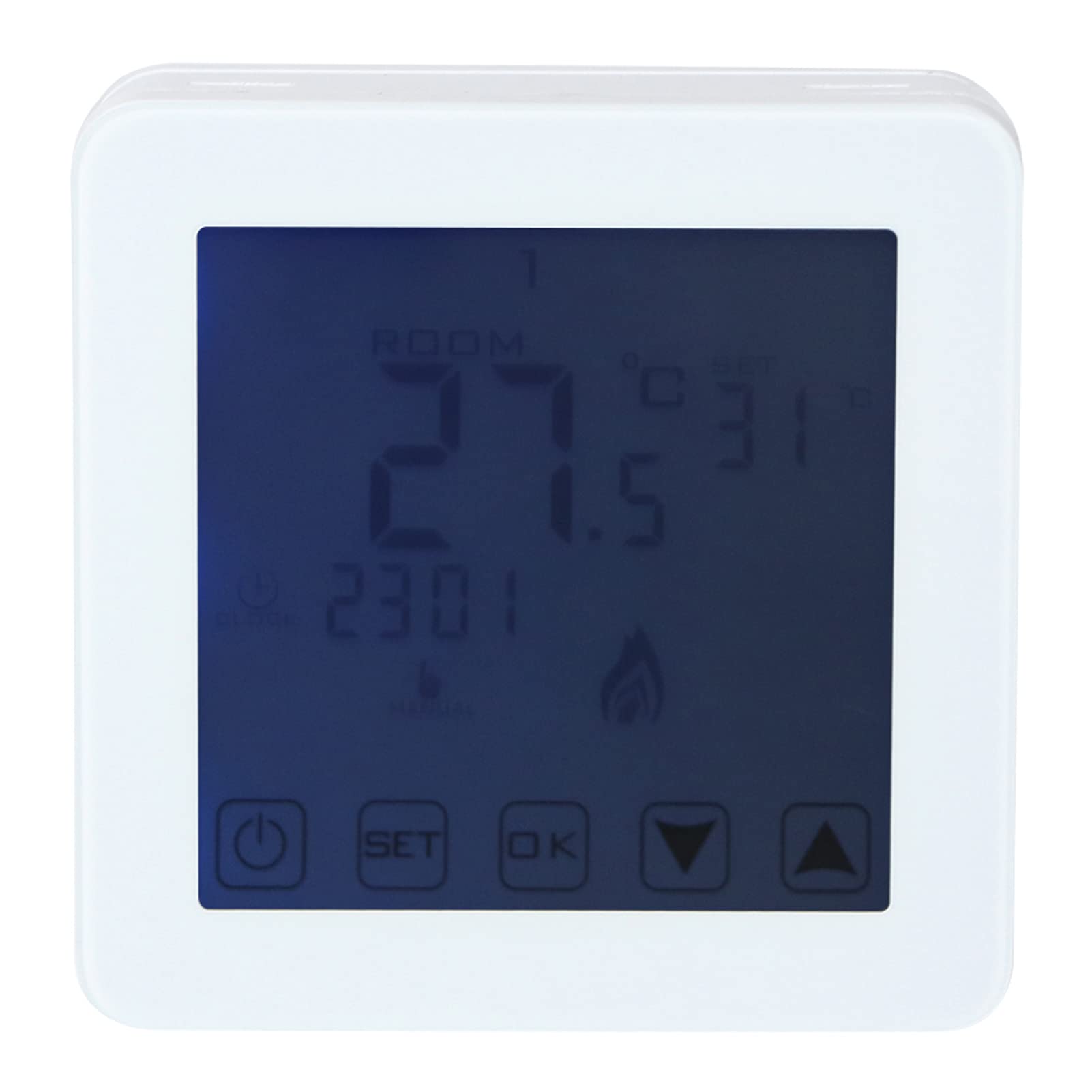 Heating Thermostat Wall-Mounted Programmable Operate Simple For Hotel, White, Gray - Image 4