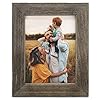 IKEREE 8×10 Rustic Farmhouse Distressed Picture Frame Weathered Grey Built in Easel for Tabletop or Wall Mounting Display