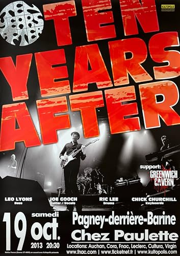 Affiche Ten Years After Concert 2013 grand format 84X120 cm pour salon