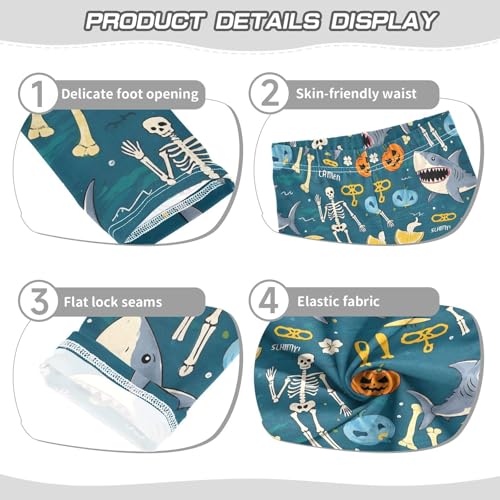 Shark Skeleton Girls Leggings Soft Stretch Workout Yoga Dance Pants for Kids Casual Tights3