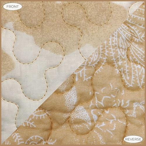 Image of Paseo Road Elsa Cowhide 3 Piece King Tan Cotton Western Bedding Quilt Set